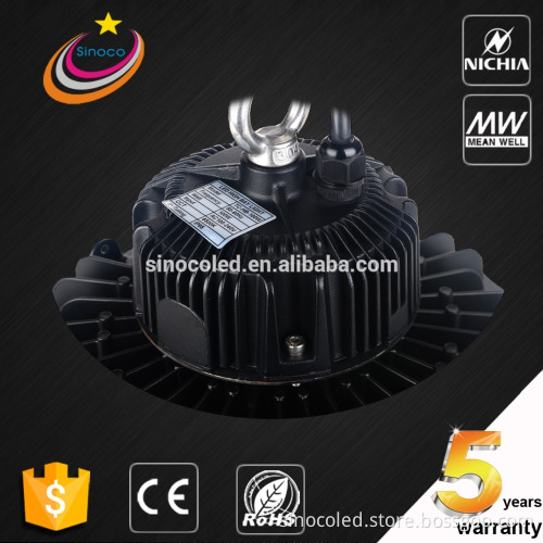 CE RoHS certified Nichia chip Meanwell driver led high bay light ufo